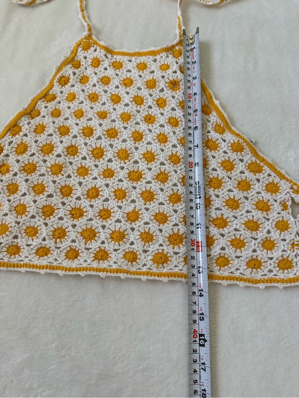 Crochet Daisy Halter Top Boho Festival Cottagecore Coquette One Size - Picture 7 of 7